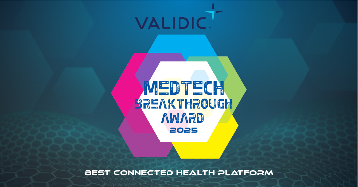 Validic MedTech Breakthrough Award 2025 badge for Best Connected Health Platform.