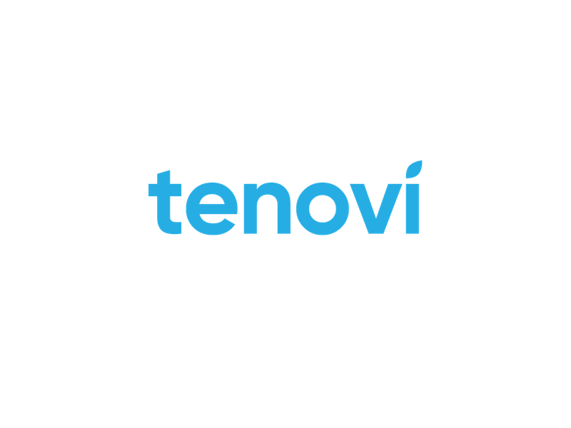 Tenovi logo in light blue text on white background
