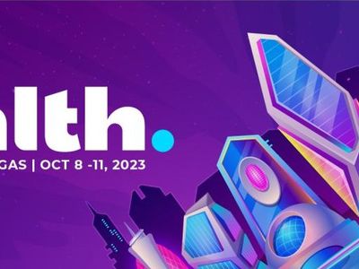 HLTH 2023 conference banner for Las Vegas, October 8-11, 2023, with colorful futuristic cityscape illustration.