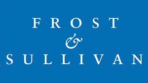 Frost & Sullivan logo in white text on blue background