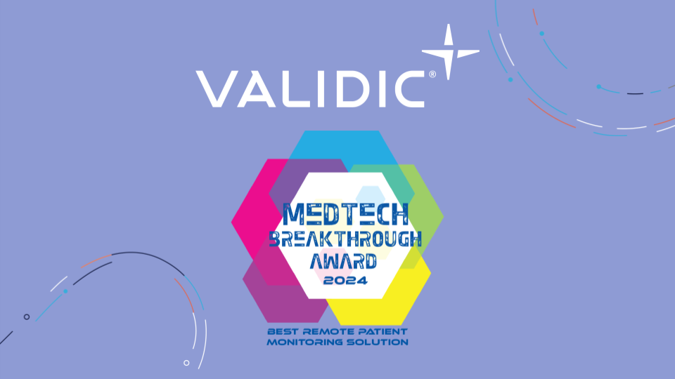 Validic banner announcing the 2024 MedTech Breakthrough Award for Best Remote Patient Monitoring Solution.
