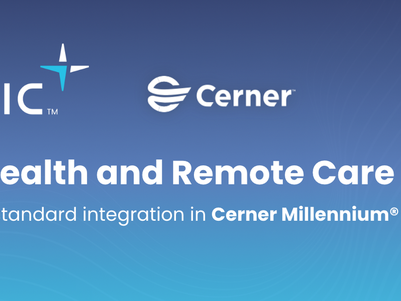Banner showing Validic and Cerner logos announcing their Digital Health and Remote Care Platform integration available in Cerner Millennium.