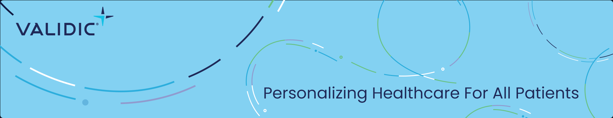Validic branded banner with the tagline 'Personalizing Healthcare For All Patients' on a light blue background with colorful abstract circles